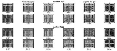 CHI Wood Carriage House Garage Door Model 5400 Series Panel Designs