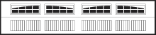 CHI Carriage House Garage Door Window Insert 2-2 piece Arched Stockton Short Design