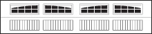 CHI Carriage House Garage Door Window Insert 2-2 piece Arched Stockton Long Design