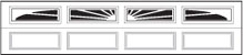 CHI Residential Garage Door Window Insert 4-Piece Sunburst Long